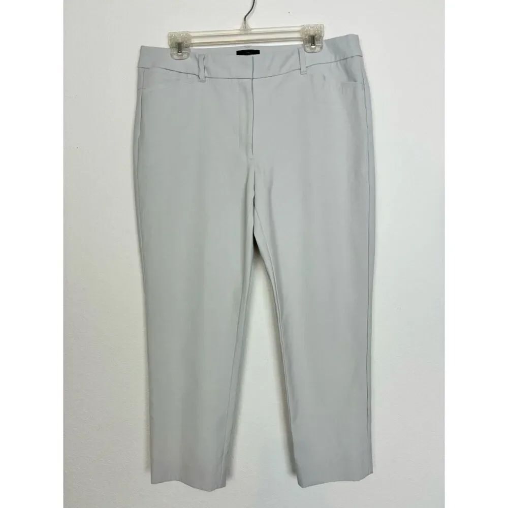 WHBM NWOT Gray Slim Ankle Pants Audrey vibes 12S
